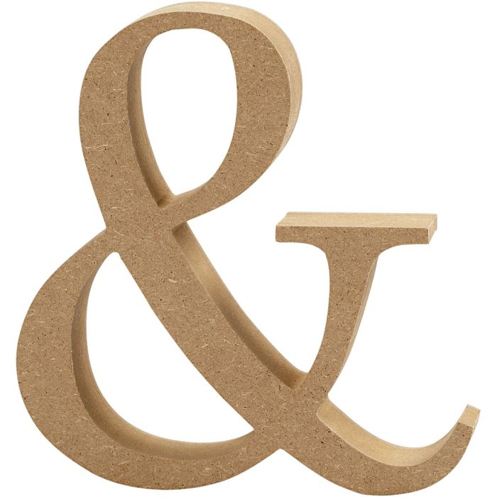 Tegn, & , H: 8 cm, tykkelse 1,5 cm, 1 stk.