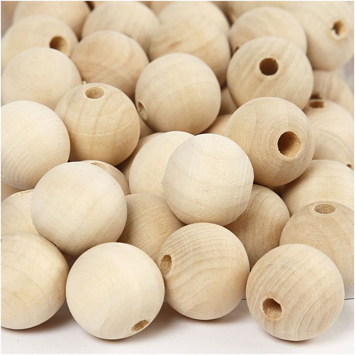 Treperle, dia. 20 mm, hullstr. 4 mm, natur, 200 stk./ 1 pk.