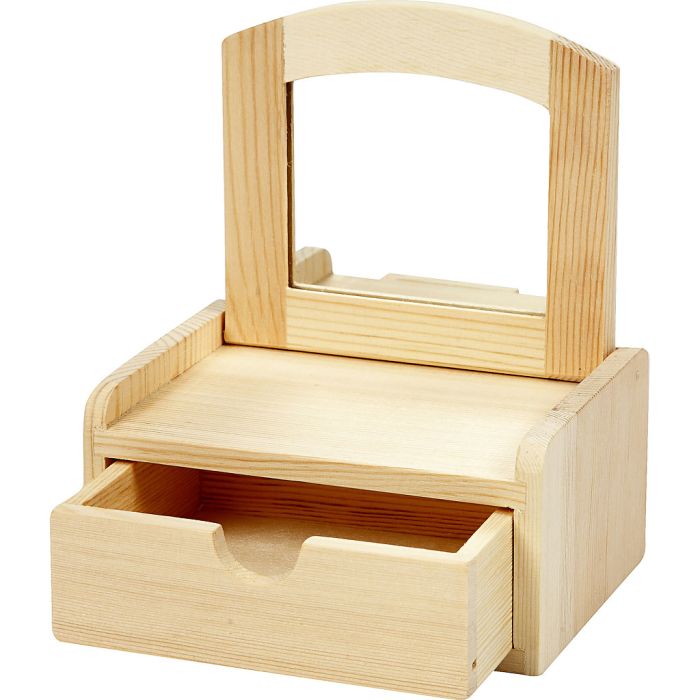 Skuff med speil, str. 12x10x6,5 cm, 1 stk.