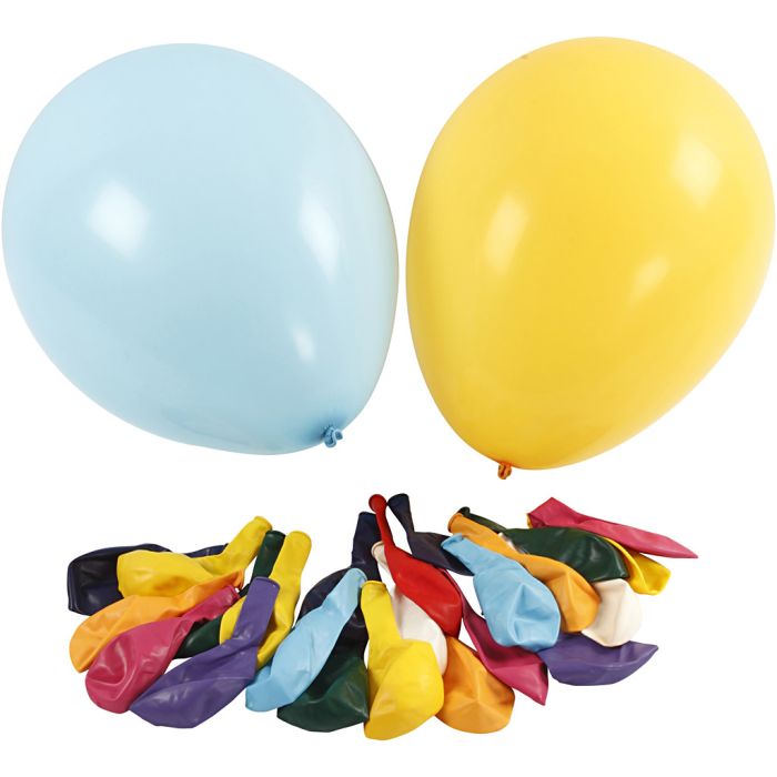 Ballonger, dia. 43 cm, ass. farger, 50 stk./ 1 pk.
