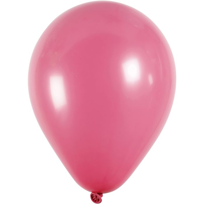 Ballonger, dia. 23 cm, rund, mørk pink, 10 stk./ 1 pk.