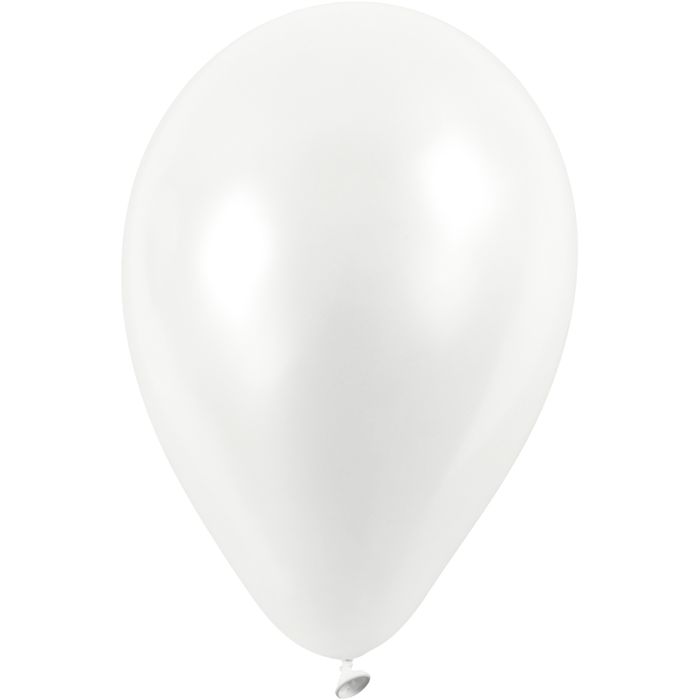 Ballonger, dia. 23 cm, rund, hvit, 10 stk./ 1 pk.