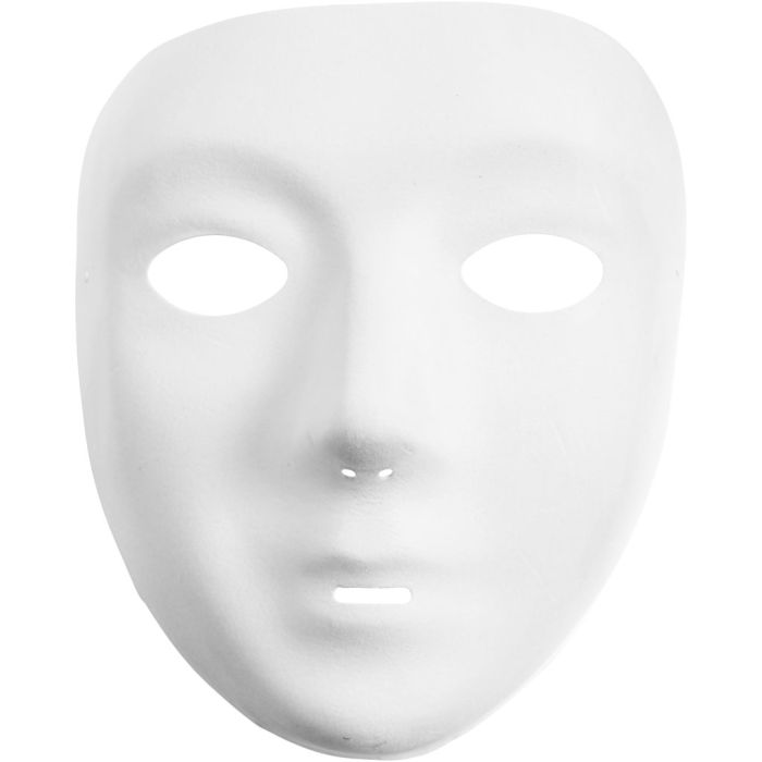 Helmaske, H: 17,5 cm, B: 14 cm, hvit, 12 stk./ 1 pk.