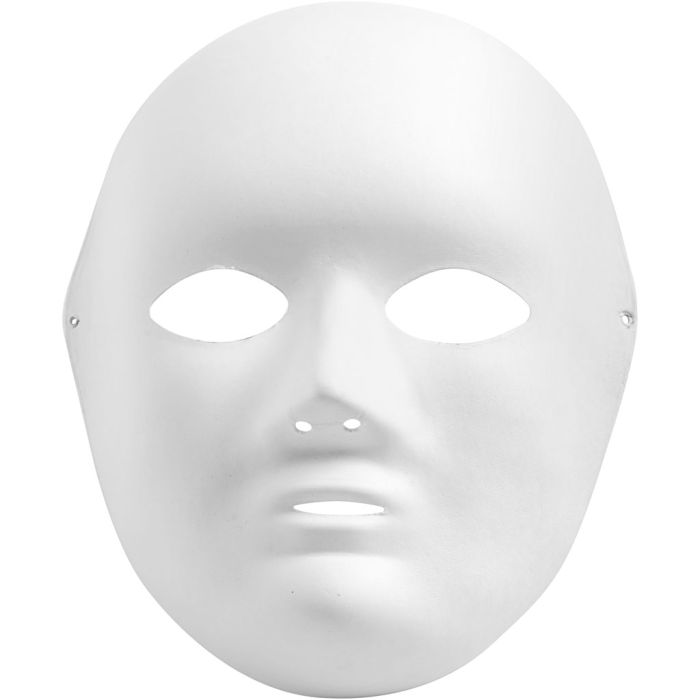 Helmaske, H: 22 cm, B: 17 cm, hvit, 1 stk.