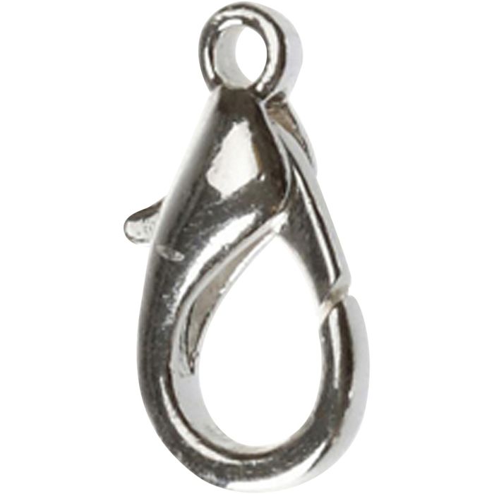 Karabinere, L: 18 mm, forsølvet, 25 stk./ 1 pk.