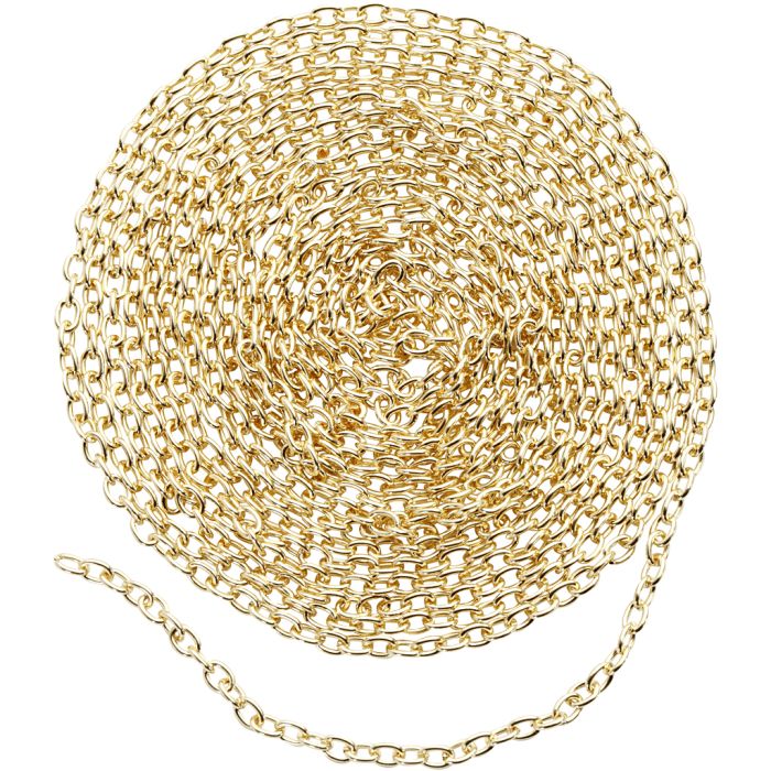 Kjede, B: 2 mm, forgylt, 2 m/ 1 pk.