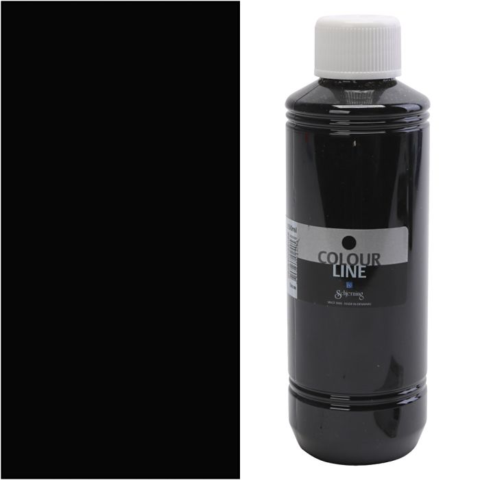 Colour line akvarellmaling, svart, 250 ml/ 1 fl.