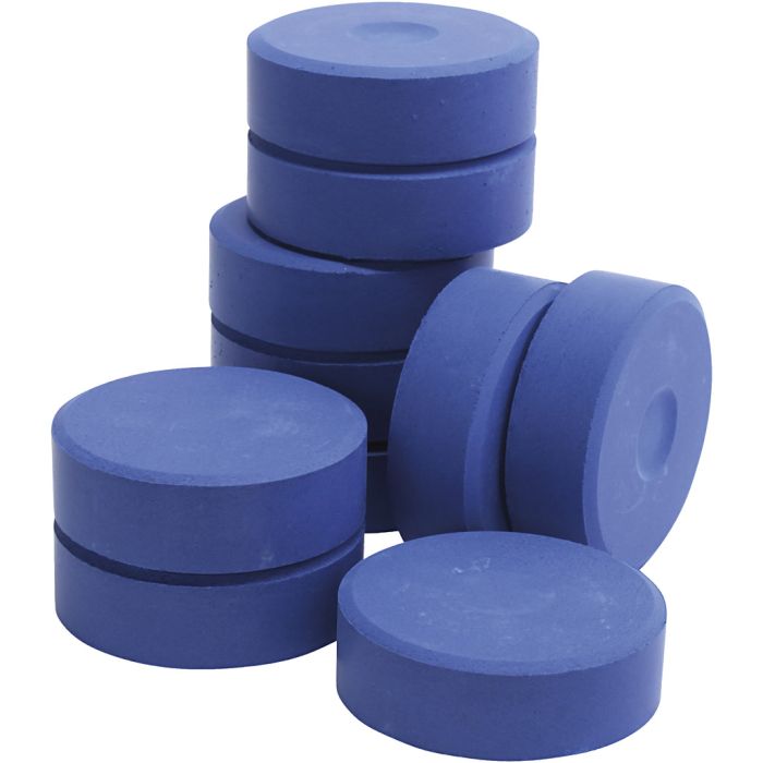 Tempera akvarellmaling, H: 19 mm, dia. 57 mm, blå, 10 stk./ 1 pk.