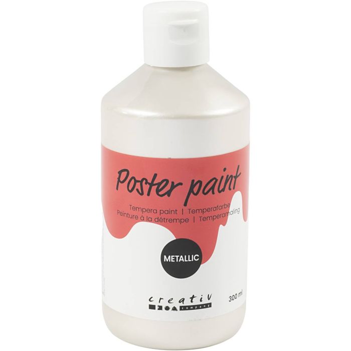 Temperamaling Metallic, hvit, 300 ml/ 1 pk.