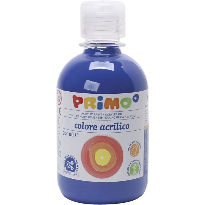 PRIMO Akrylmaling, blå, 300 ml/ 1 fl.