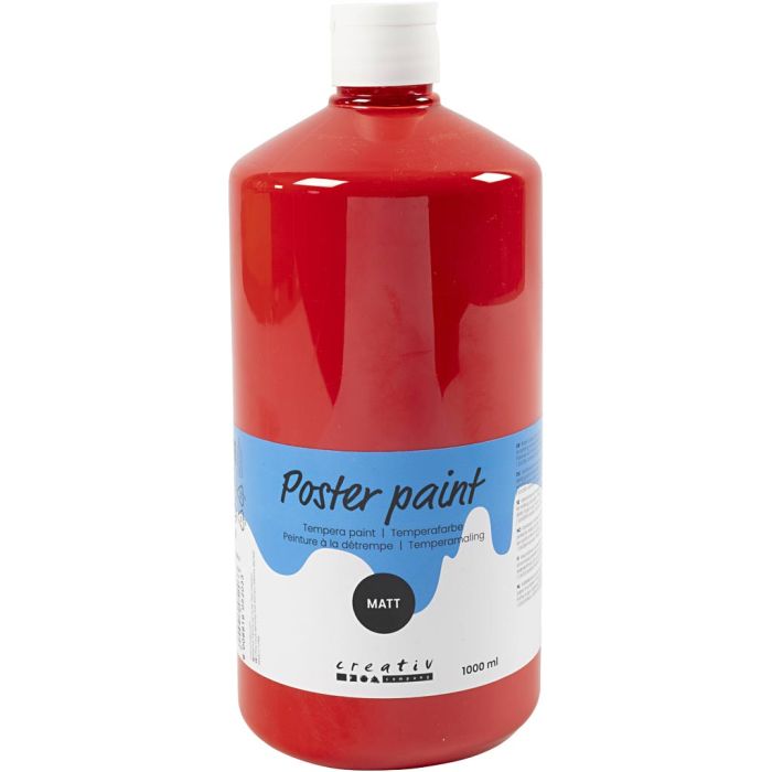 Temperamaling Matt, rød, 1000 ml/ 1 fl.