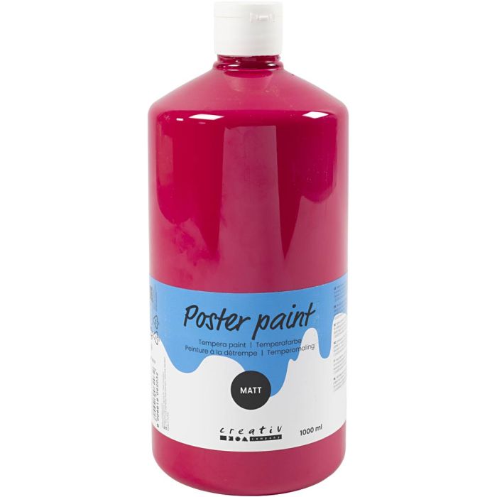 Temperamaling Matt, primær rød, 1000 ml/ 1 fl.