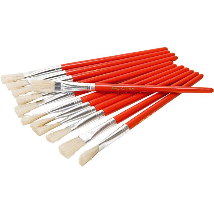 Barnepensler, nr. 10, L: 17 cm, B: 10 mm, flat, 12 stk./ 1 pk.
