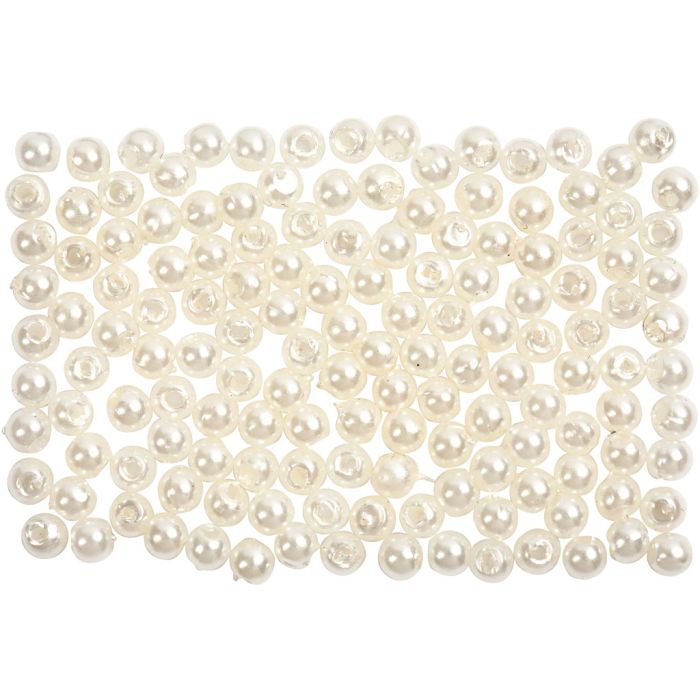 Voksperler, dia. 3 mm, hullstr. 0,7 mm, perlemor, 150 stk./ 1 pk.
