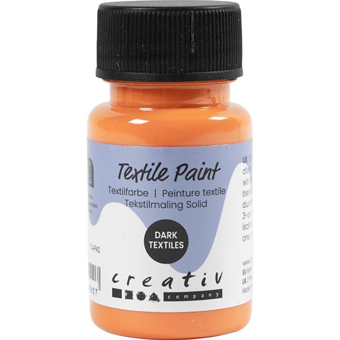 Tekstilmaling, dekkende, orange, 50 ml/ 1 fl.