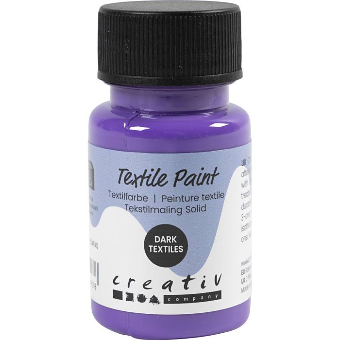 Tekstilmaling, dekkende, lilla, 50 ml/ 1 fl.