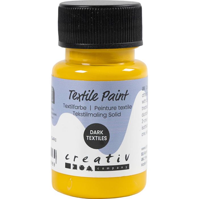 Tekstilmaling, dekkende, gul, 50 ml/ 1 fl.