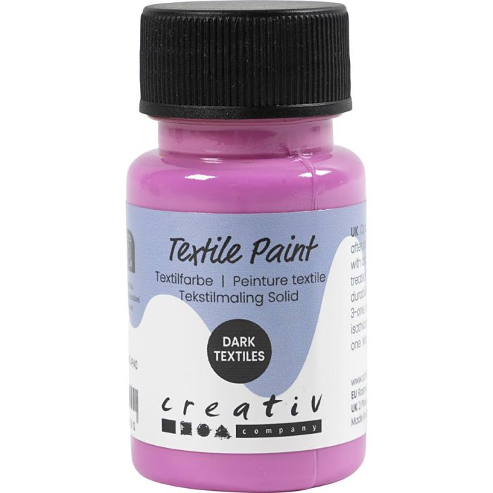 Tekstilmaling, dekkende, pink, 50 ml/ 1 fl.