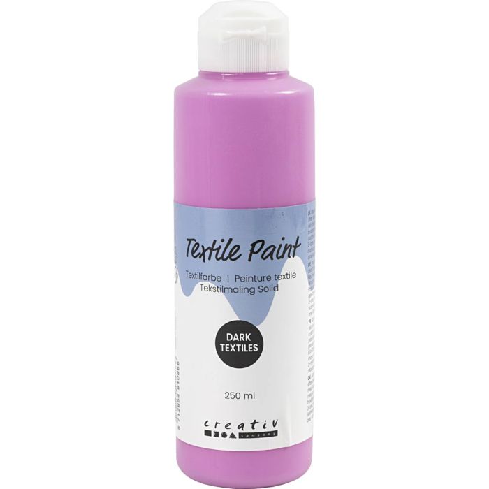 Tekstilmaling, dekkende, pink, 250 ml/ 1 fl.