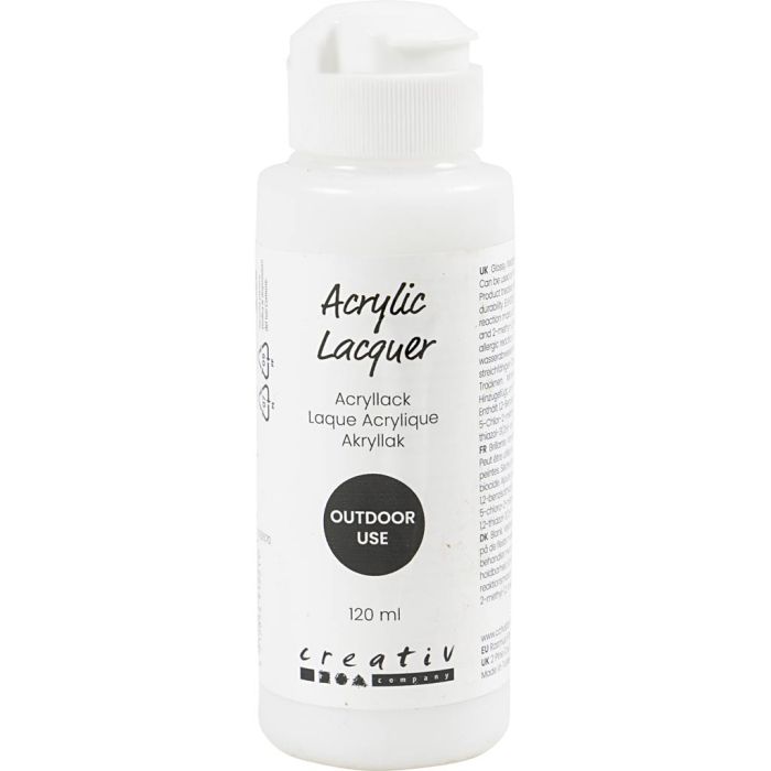 Akryllakk, blank, vannavvisende, 120 ml/ 1 fl.