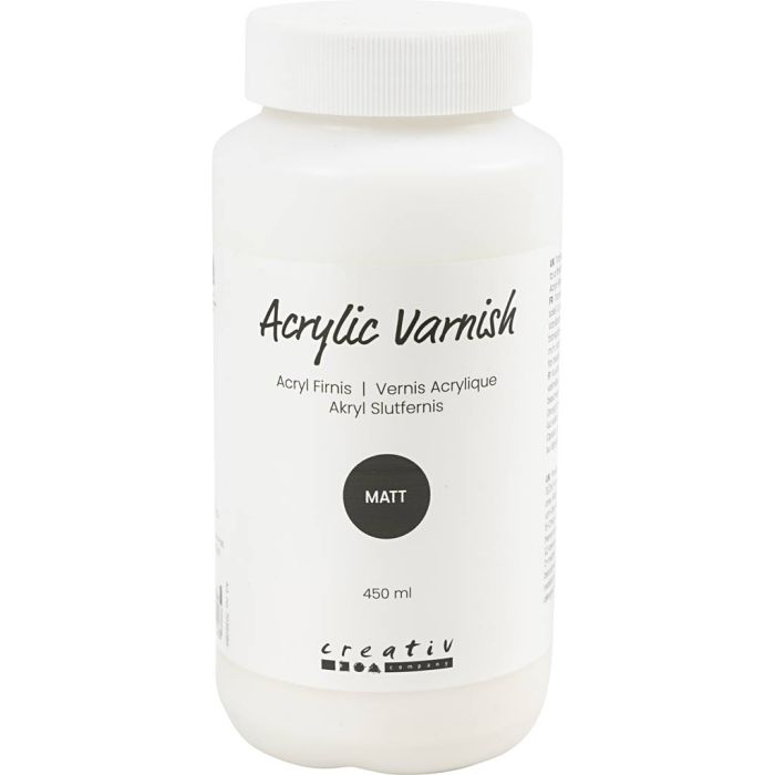 Acrylic Sluttfernis, matt, transparent, hvit, 450 ml/ 1 fl.