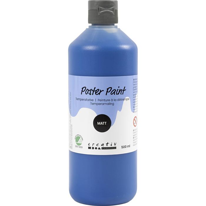 Temperamaling, matt, semi opaque, mørk blå, 500 ml/ 1 fl.