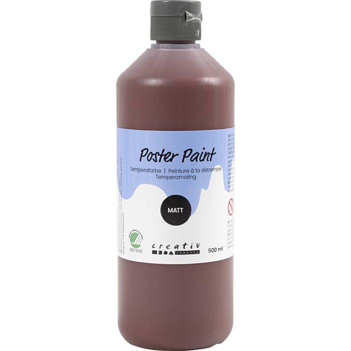 Temperamaling, matt, semi opaque, brun, 500 ml/ 1 fl.
