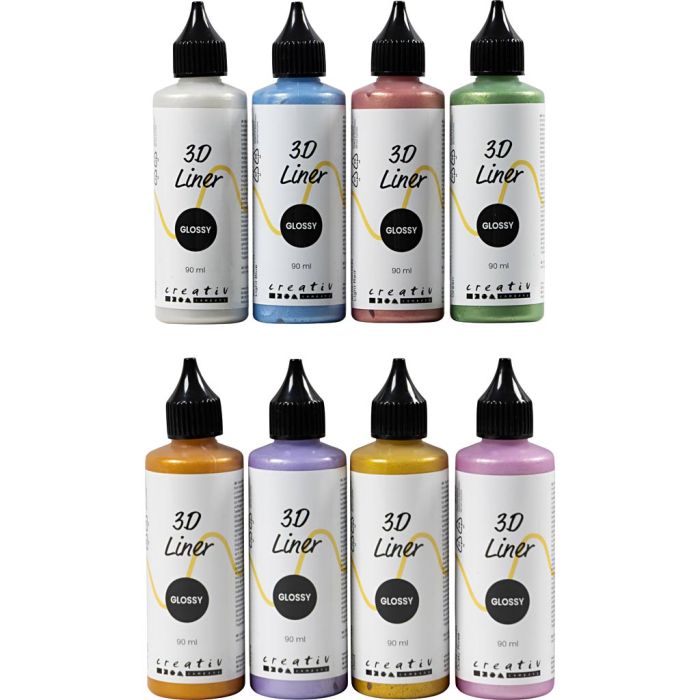 3D Liner, perlemorsfarger, 8x90 ml/ 1 pk.