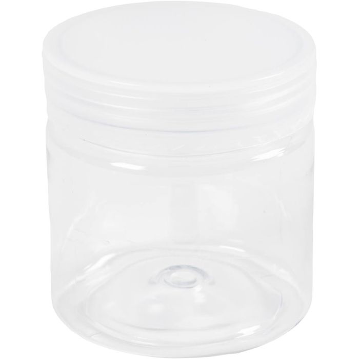 Plastbokser til oppbevaring, H: 7 cm, dia. 6,5 cm, 180 ml, 10 stk./ 1 pk.