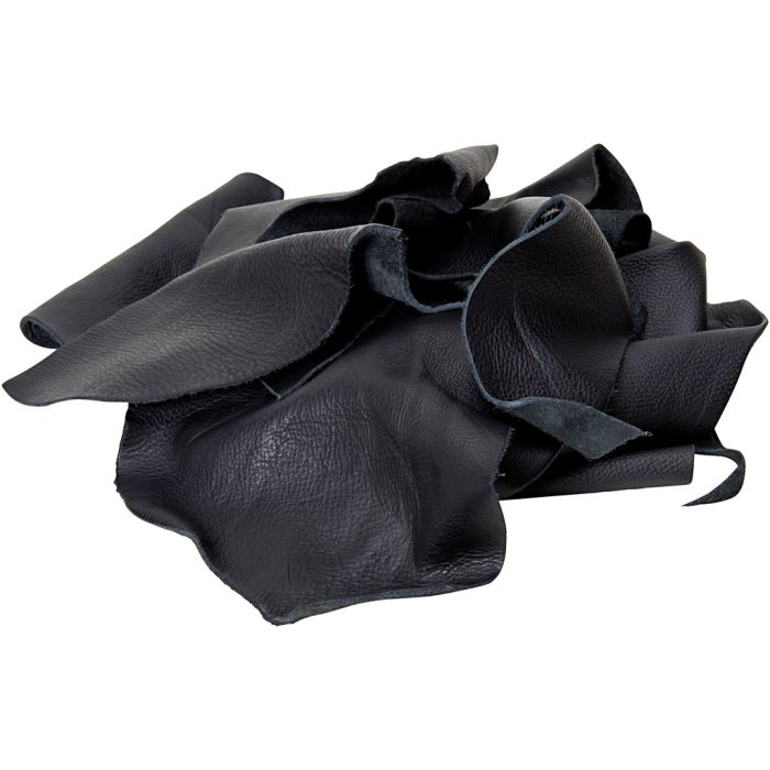 Lær-rester, svart, 2 kg/ 1 pk.