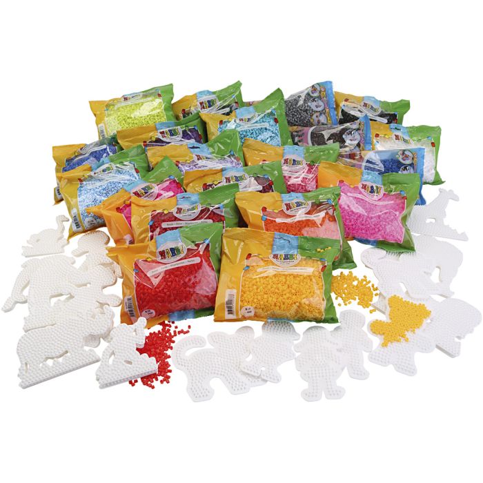 Rørperlesett med perleplater, medium, 1 sett