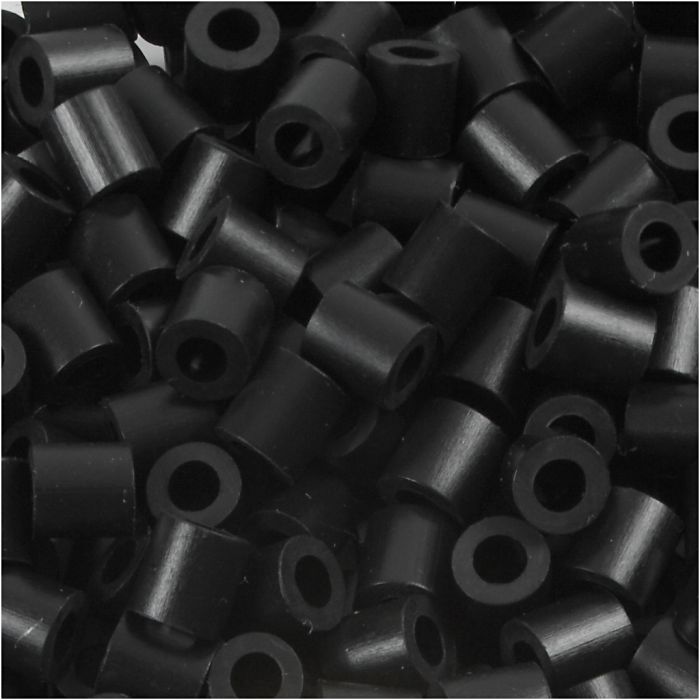 Rørperler, str. 5x5 mm, hullstr. 2,5 mm, medium, black (32220), 1100 stk./ 1 pk.