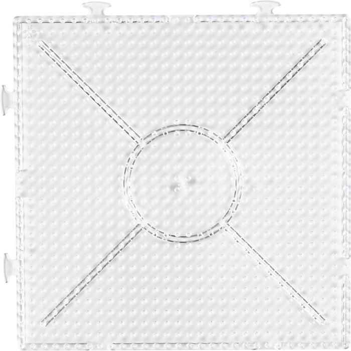 Perleplate, stor samlekvadrat, str. 15x15 cm, medium, klar, 1 stk.