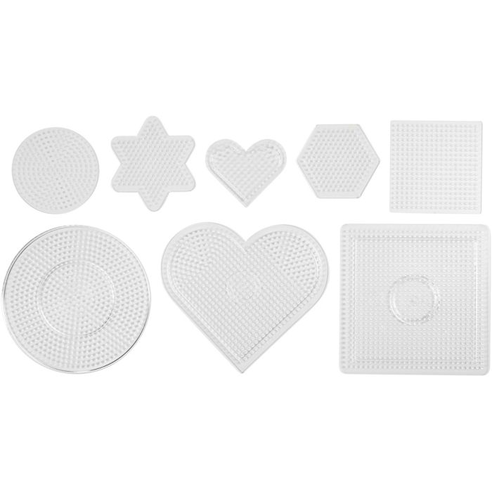 Perleplate, str. 7-15 cm, medium, klar, 8 stk./ 1 pk.