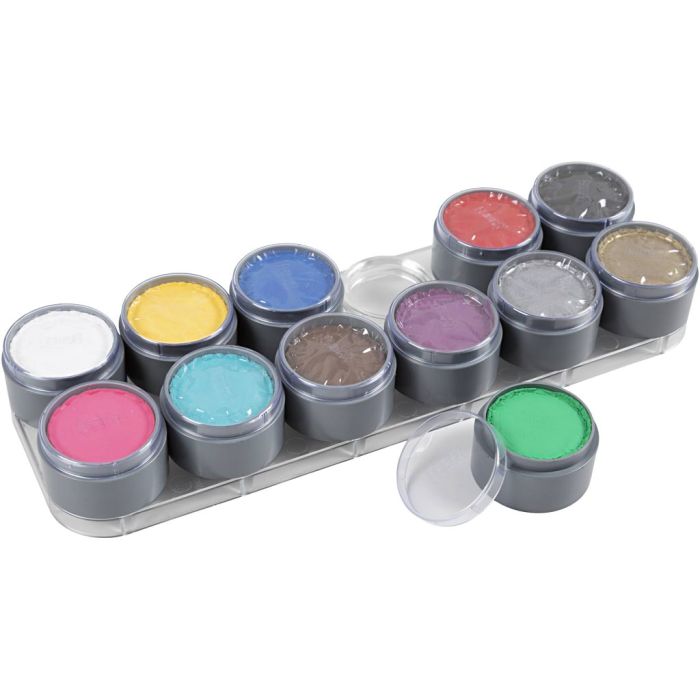 Grimas Ansiktsmaling - Sminkepalett, ass. farger, 180 ml, 12x15 ml/ 1 stk.