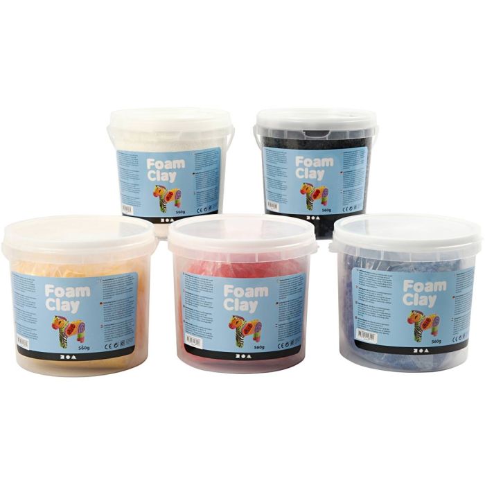 Foam Clay® , primær farger, 5x560 g/ 1 pk.