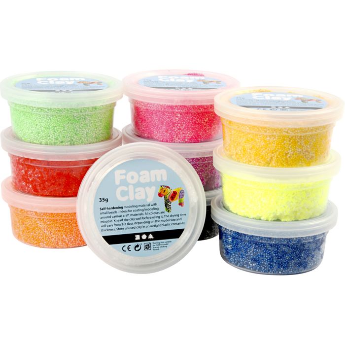 Foam Clay® , ass. farger, 10x35 g/ 1 pk.