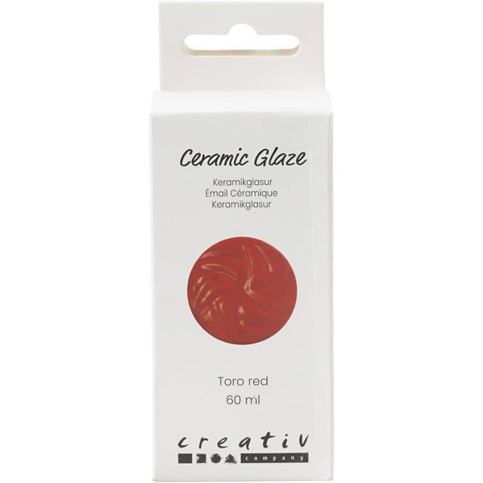 Keramikkglasur, 984-1101 °C, dekkende, toro red, 60 ml/ 1 boks