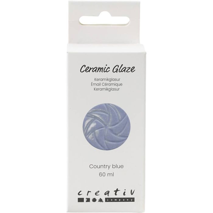 Keramikkglasur, 984-1101 °C, dekkende, country blue, 60 ml/ 1 boks