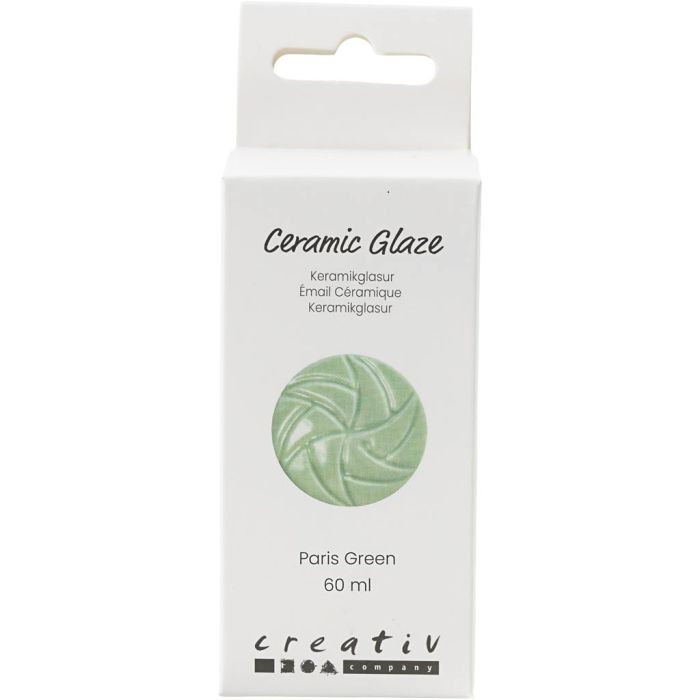 Keramikkglasur, 984-1101 °C, dekkende, paris green, 60 ml/ 1 boks