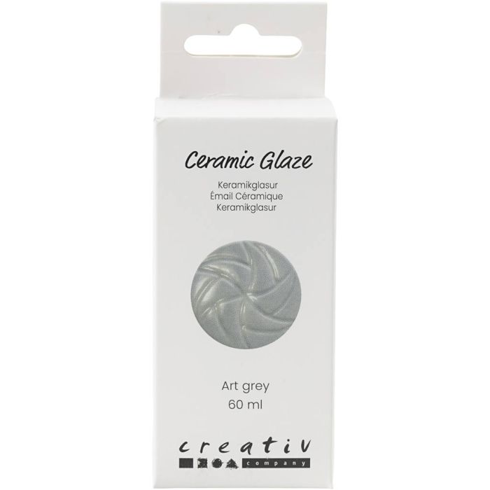 Keramikkglasur, 984-1101 °C, dekkende, art grey, 60 ml/ 1 boks