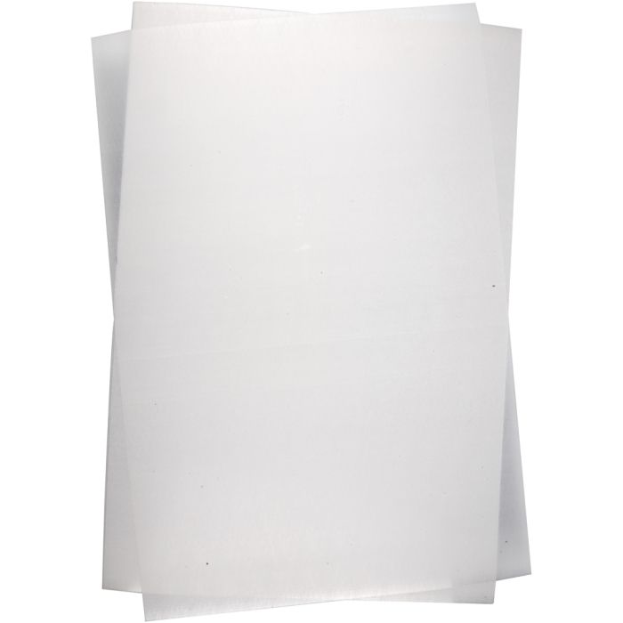 Krympeplastark, ark 20x30 cm, tykkelse 0,3 mm, matt transparent, 10 ark/ 1 pk.