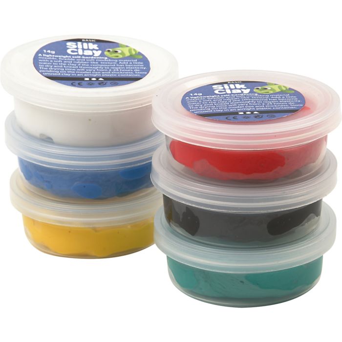 Silk Clay®, standardfarger, 6x14 g/ 1 pk.