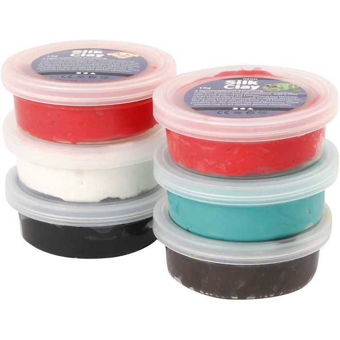 Silk Clay®, julefarger, 6x14 g/ 1 pk.