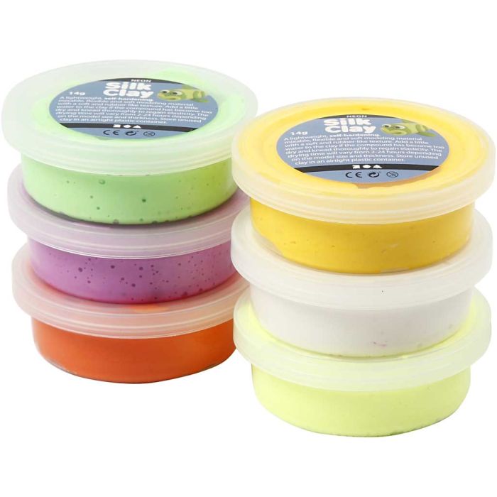 Silk Clay®, vårfarger, 6x14 g/ 1 pk.