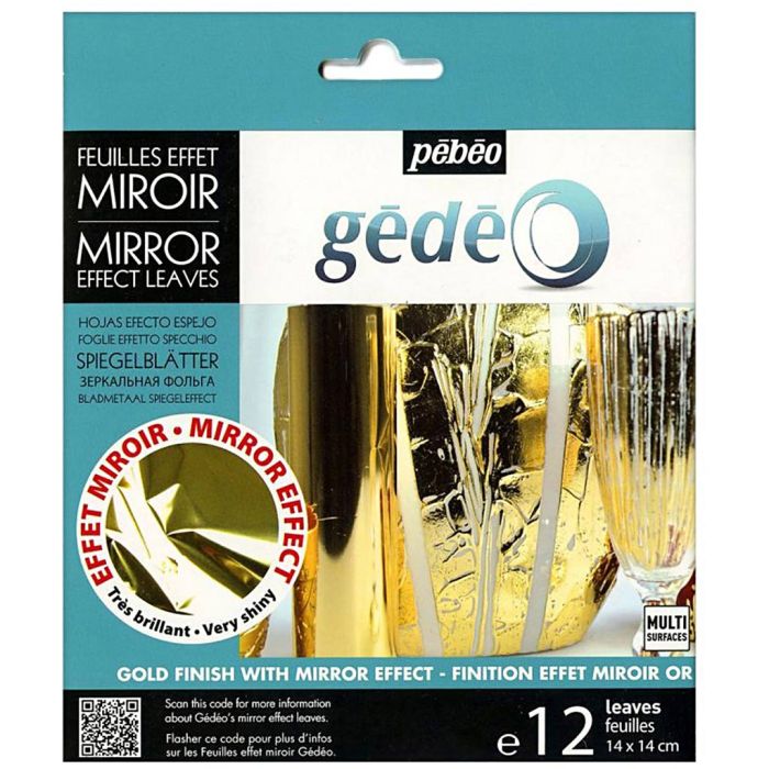 Gédéo plater med speileffekt, gull, 12 stk./ 1 pk.