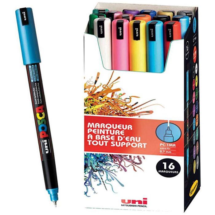 Sett med Posca-tusjer, PC-1MR, nr. PC-1MR, ass. farger, 16 stk./ 1 pk.