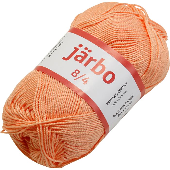 Mercerisert bomullsgarn, nr. 8/4, heklenål 3, orange, 50 g/ 1 stk.
