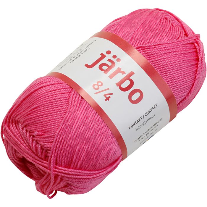 Mercerisert bomullsgarn, nr. 8/4, heklenål 3, pink, 50 g/ 1 stk.