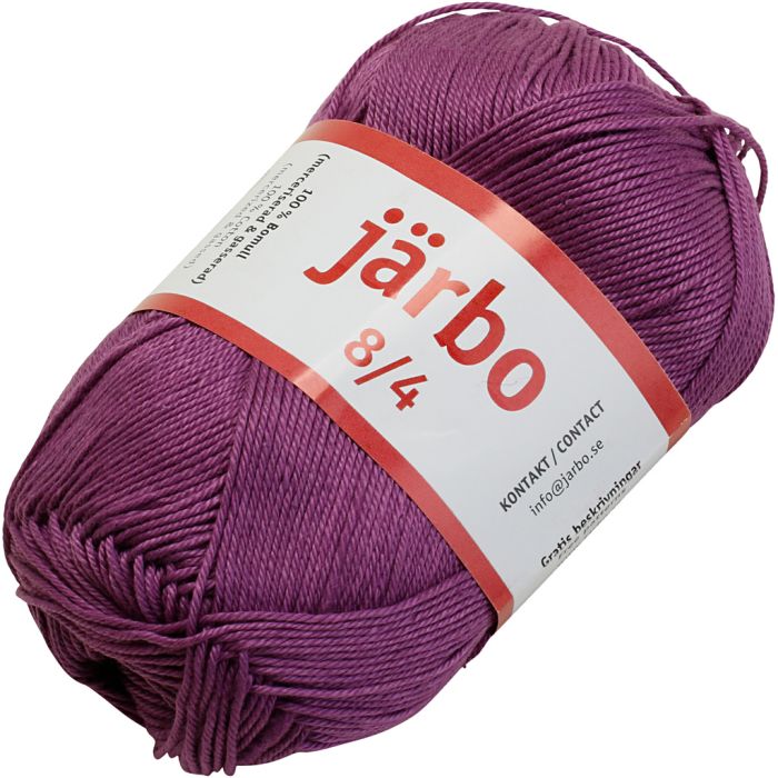 Mercerisert bomullsgarn, nr. 8/4, heklenål 3, lilla, 50 g/ 1 stk.